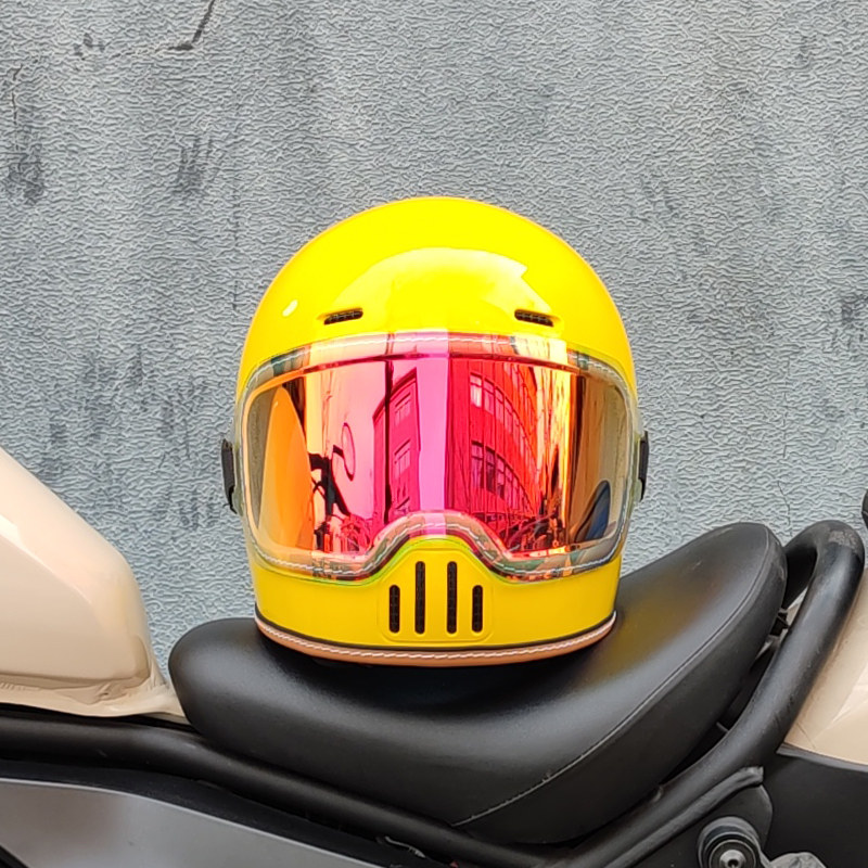 Full Face Motorcycle Helmet With Bluetooth - ORZ CE DOT goedgekeurde retro integraalmotorhelm
